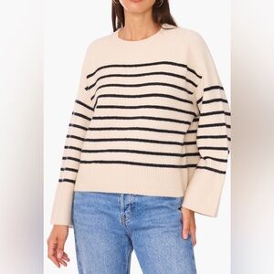 1. STATE Striped Cream and Black Women's Sweater NWT